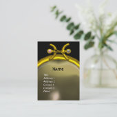 PISCES MONOGRAM Pearl yellow zwart roze Visitekaartje (Staand voorkant)