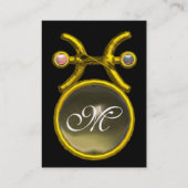 PISCES MONOGRAM Pearl yellow zwart roze Visitekaartje (Achterkant)