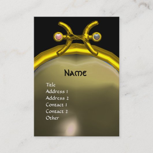 PISCES MONOGRAM Pearl yellow zwart roze Visitekaartje (Voorkant)