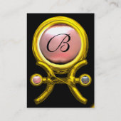 PISCES MONOGRAM, Pearl zwart-geel roze grijs Visitekaartje (Achterkant)
