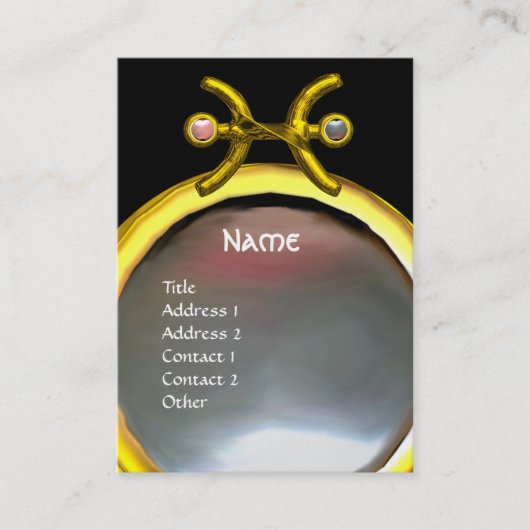 PISCES MONOGRAM, Pearl zwart-geel roze grijs Visitekaartje (Voorkant)