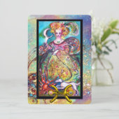 PISCES, MOON LADY, TAROT ASTROLOGY ZODIAC BIRTHDAY KAART (Staand voorkant)