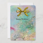 PISCES, MOON LADY, TAROT ASTROLOGY ZODIAC BIRTHDAY KAART (Achterkant)