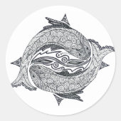 Pisces nr. 2 ronde sticker (Voorkant)
