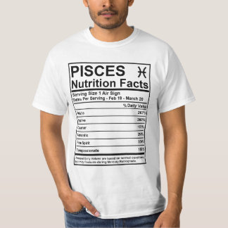 Pisces Nutrition Facts - #SaveTheWorldTribe T-shirt