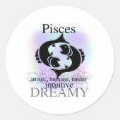 Pisces over jou ronde sticker (Voorkant)
