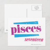 Pisces Paars Briefkaart (Voorkant / Achterkant)