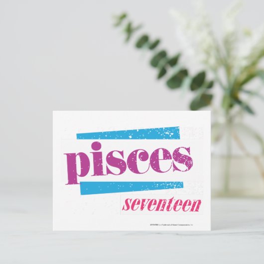 Pisces Paars Briefkaart (Staand voorkant)