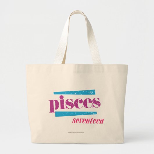 Pisces Paars Grote Tote Bag (Voorkant)