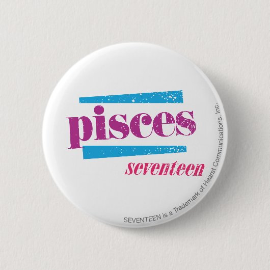 Pisces Paars Ronde Button 5,7 Cm (Voorkant)