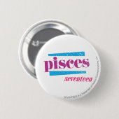 Pisces Paars Ronde Button 5,7 Cm (Voorkant /achterkant)