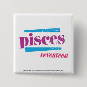 Pisces Paars Vierkante Button 5,1 Cm (Voorkant)
