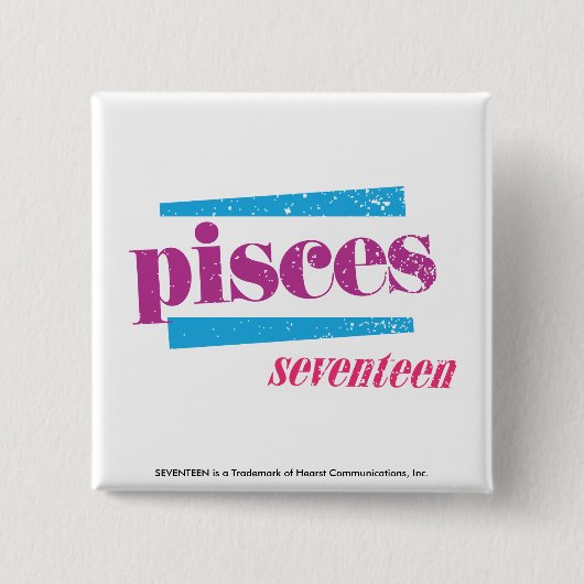Pisces Paars Vierkante Button 5,1 Cm (Voorkant)