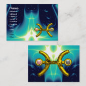 PISCES, parels, heldere, levendige blauwe turquase Visitekaartje (Voorkant / Achterkant)