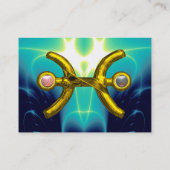 PISCES, parels, heldere, levendige blauwe turquase Visitekaartje (Achterkant)