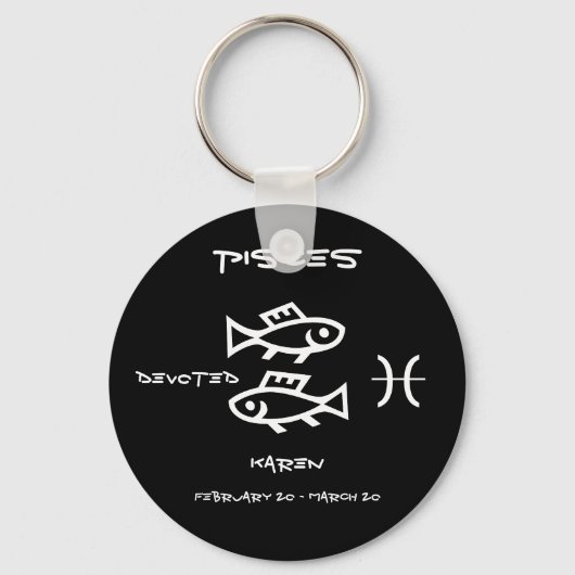 Pisces Personalized Sleutelhanger (Voorkant)