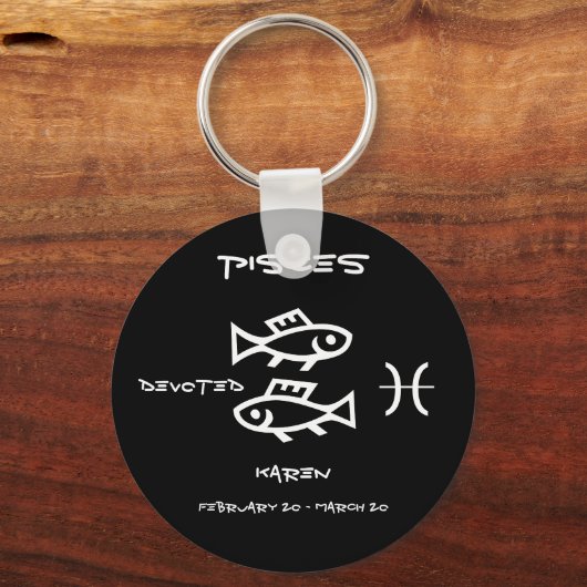 Pisces Personalized Sleutelhanger (Voorkant)