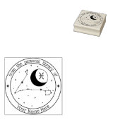 Pisces Personalized Zodiac Book Stamp Rubberstempel (Gestempeld)