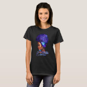 Pisces Queen Curly Hair Black Girl Magic Zodiac Qu T-shirt (Voorkant volledig)