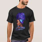 Pisces Queen Curly Hair Black Girl Magic Zodiac Qu T-shirt (Voorkant)