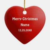 Pisces Red Heart Snowflake kerstversiering Keramisch Ornament (Achterkant)