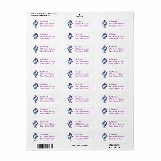 Pisces Return Address Label (Full Sheet)