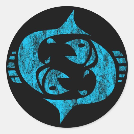 pisces ronde sticker (Voorkant)
