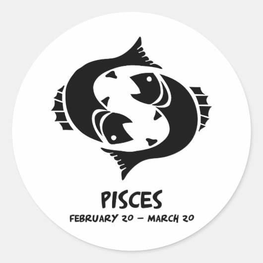 Pisces Ronde Sticker (Voorkant)
