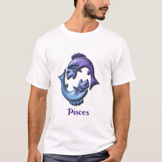 Pisces Sign Dames Blue T-Shirt