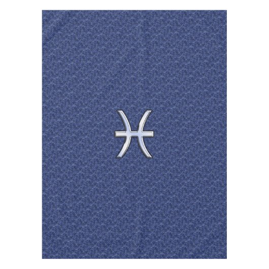 Pisces Sign Navy Blue Digital Camouflage Tafelkleed (Voorkant)