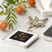 Pisces Sleutelhanger Black en Gold Zodiac Sign Gif (Zijkant)