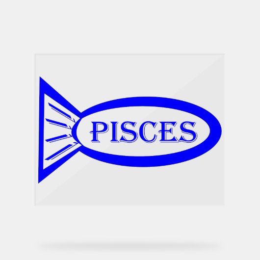 Pisces Star Sign Fish Acryl Bord (Voorkant)
