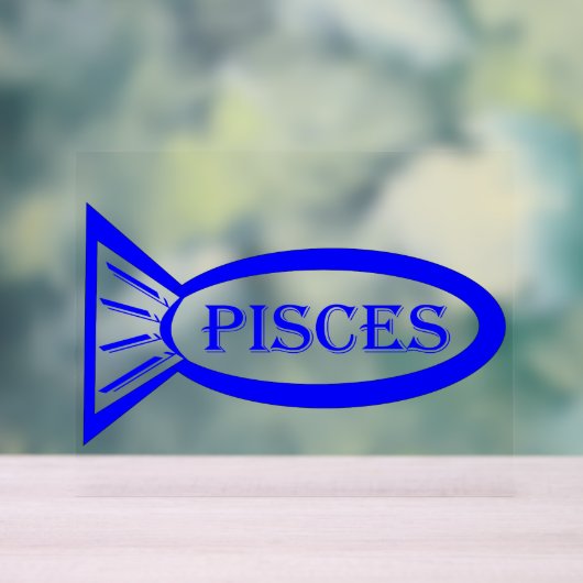 Pisces Star Sign Fish Acryl Bord (Neutraal)