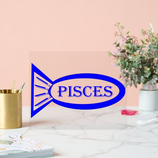 Pisces Star Sign Fish Acryl Bord (Huwelijk)