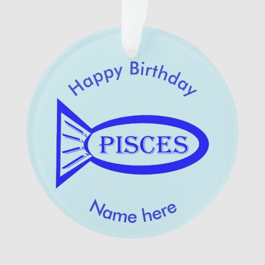 Pisces Star Sign Fish Acrylornament Ornament (voorkant)