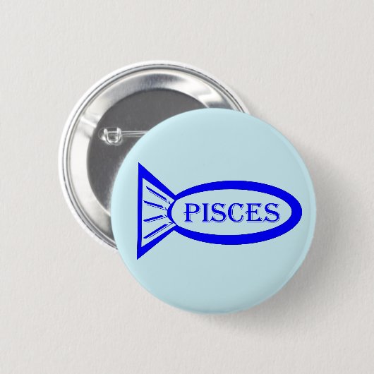 Pisces Star Sign Fish Button (Voorkant /achterkant)
