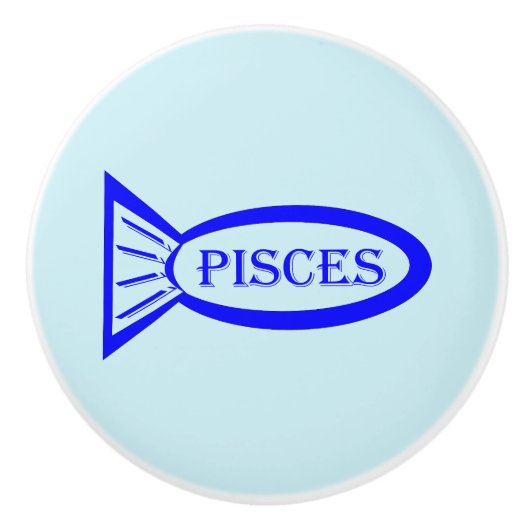 Pisces Star Sign Fish Ceramic Knoop Keramische Knop (Voorkant)