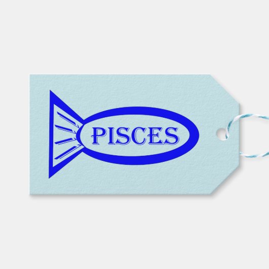 Pisces Star Sign Fish Custom Cadeft Labels Cadeaulabel (Voorkant (Horizontaal))