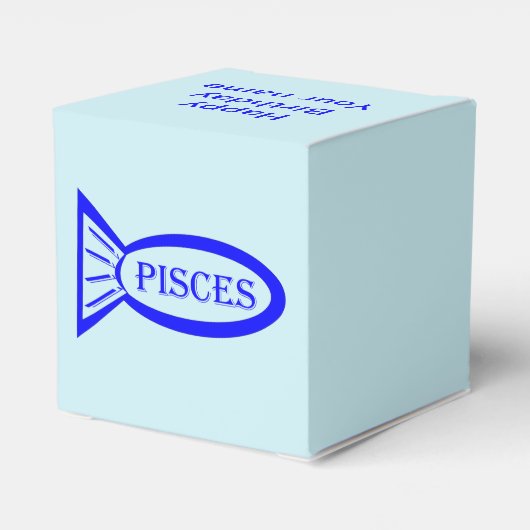 Pisces Star Sign Fish Custom Favor Box Bedankdoosjes (Achterkant)