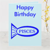 Pisces Star Sign Fish Custom Giant Kaart (Gele Bloem)