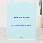 Pisces Star Sign Fish Custom Giant Kaart (Achterkant)