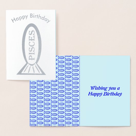 Pisces Star Sign Fish Folie Kaart (Display)