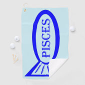 Pisces Star Sign Fish Golfhanddoek (Insitu)