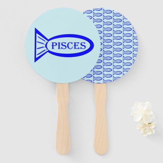 Pisces Star Sign Fish Hand Fan Handwaaier (Voorkant en achterkant)
