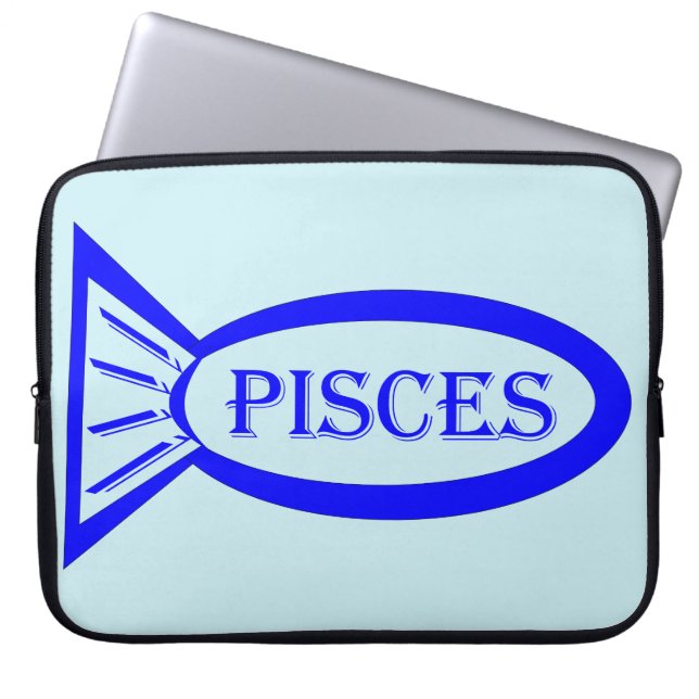 Pisces Star Sign Fish Laptop Bag Sleeve (Voorkant)