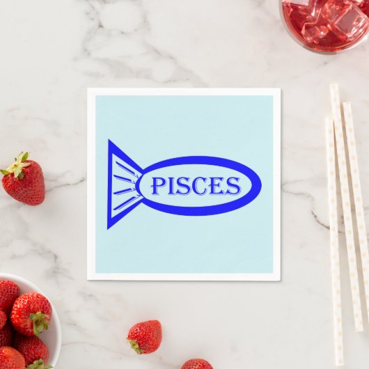 Pisces Star Sign Fish Paper Napkins Servetten (Insitu)