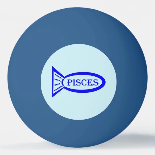 Pisces Star Sign Fish Ping Pong Ball (Voorkant)