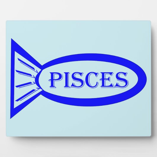 Pisces Star Sign Fish Plaque Fotoplaat (Voorkant)