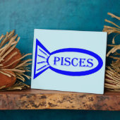 Pisces Star Sign Fish Plaque Fotoplaat (Zijkant)