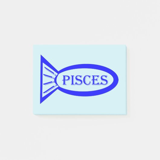 Pisces Star Sign Fish Post waarop Pad staat Post-it® Notes (Voorkant)